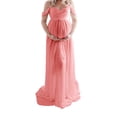 thumbnail image 1 of Baohd Robe de Maternité pour Photographie Robe en Mousseline devant Robes de Grossesse Femmes Vêtements de Séance Photo Accessoire Dentelle Fruit Rose G, 1 of 6