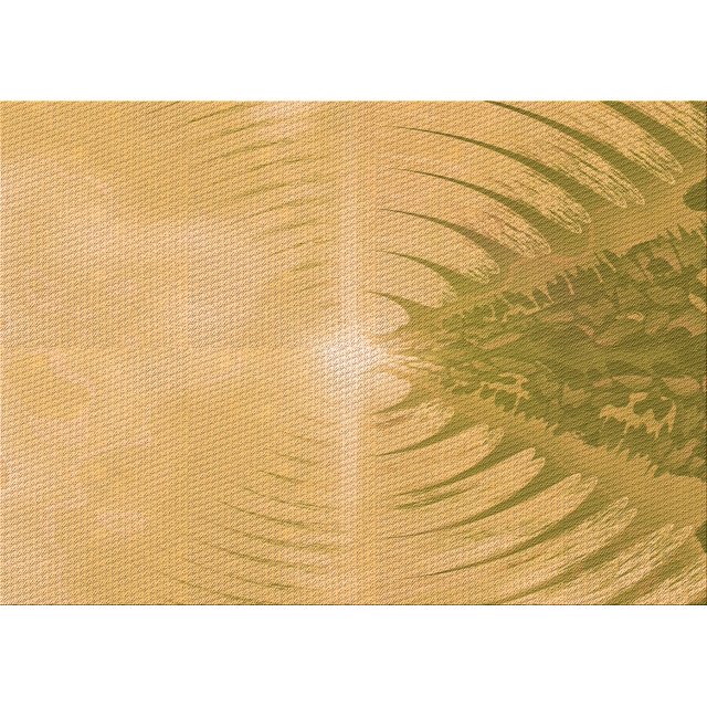 Ahgly Company Machine Washable Indoor Rectangle Transitional Saffron Yellow Area Rugs, 8' x 10'
