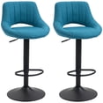 thumbnail image 1 of HOMCOM Bar Stools Set of 2 Swivel Adjustable Counter Height Barstools, 1 of 9