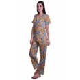 thumbnail image 2 of Moomaya Pyjama pour Femmes Ensemble de Pj Chemise de Pyjama en Coton Imprimé à Boutons Tenue de Nuit, 2 of 6