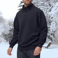thumbnail image 1 of Timegard Mens Sweatshirts Fuzzy Fall Winter Stand Collar Pullover Button Long Sleeve Casual Comfy Tops, 1 of 8