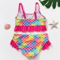 thumbnail image 4 of MIASHUI Girls Swimsuit Two Pieces Bikini Set Toddler Ruffle Bathing Suits Swimwear,Hot Pink,2-3 Years, 4 of 5
