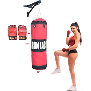 X Factor Boxing Punching Bag Heavy Bag Unfilled, Heavy Kicking Punching Training, Karate, Muay Thai, MMA, Mixed Martial Arts, Wall Bracket With Chains