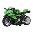 thumbnail image 2 of Alloy Motorcycle Model Toy, High Simulation Kids Motorcycle Toy Sound Effect Lighting Pull Back  for Display Green,Blue,White, 2 of 7