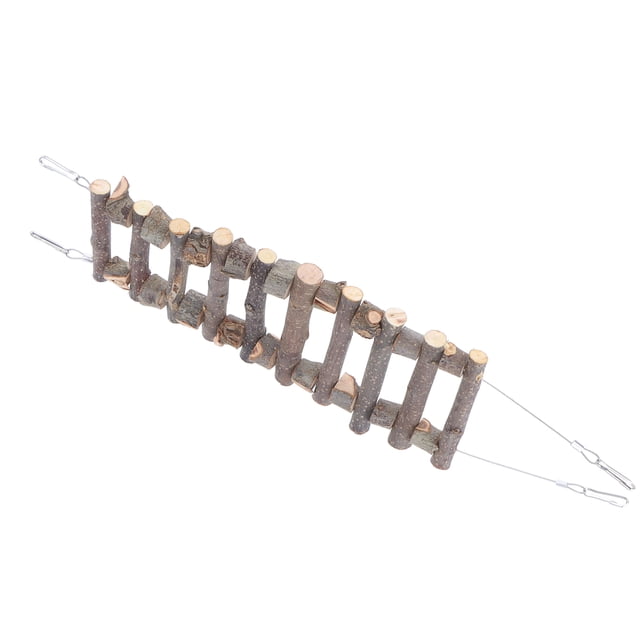 Bird Rope Ladder, Pet Hanging Ladder Easy To Install Environmentally Natural Wooden With Soft Metal Wire For Chewing 40cm,50cm,60cm,70cm