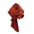 thumbnail image 1 of Decodeary Restez Stylée et au Chaud Femmes Luxe Couleur Unie Couleur Unique et Foulard Plissée Brodée Rouge, 1 of 6