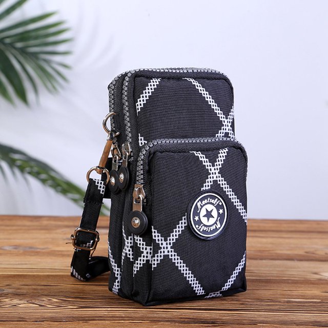 Woman‘s Cell Phone Bag with Large Capacity Wrist Strap Prints Design for Outdoor School Office Commute