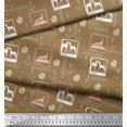 thumbnail image 2 of Soimoi Polyester Crepe Fabric Pencil,Anchor Hook & Deer Animal Printed Fabric 1 Yard 52 Inch Wide, 2 of 3