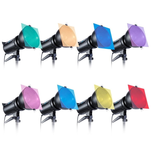 8 Pcs Filtre de Couleur pour Lampe Flash 12 Pouces 8 Couleurs Film Télévision Lumières Filtre Optique Filtre de Vitesse Couleur Premium pour Maison Studio Extérieur Coloré