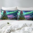 thumbnail image 4 of Erosebridal Xmas Tree Bed Sheets Set Queen Size, Psychedelic Aurora Bedding Set, 4-Piece,, 4 of 6