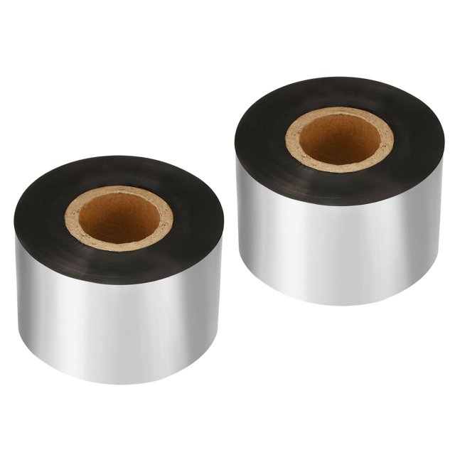 Unique Bargains 1.57'x918' (40mmx280m) Wax Thermal Transfer Ribbon, 2 Roll 1' Core Ink Out Barcode Printer Ribbon, Black