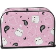 thumbnail image 2 of Toaster Cover 4 Slice Pink Cute Ghost Dustproof Bread Maker Cover Fingerprint Bakeware Protection Wide Slot Toaster Bag Reusable Kitchen Small Appliance Cover TC278, 2 of 5