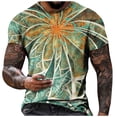 thumbnail image 1 of RKSTN Chemises pour Hommes Manches Courtes Décontractées Mode Col Rond Chandail à Enfiler T-Shirt Imprimé Hauts à Manches Courtes Chemises Hawaïennes pour Hommes, 1 of 4
