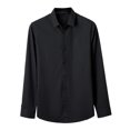 thumbnail image 1 of RXIRUCGD Chemise en Jean Décontractée pour Homme à Manches Longues avec Boutons, Poches et Col Rabattable, Noir, Taille : 2TG, 1 of 6