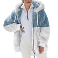 thumbnail image 1 of IROINID Manteau à Capuche Court pour Femmes, Couleur Contrastée, Manches Longues, Veste Chaude d'Hiver avec Fermeture Éclair, Blanc, 1 of 5