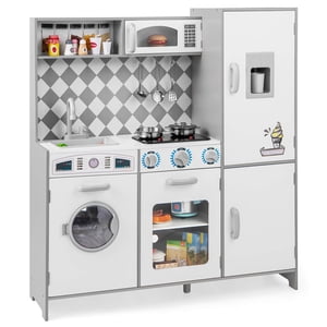 Costway Kitchenette pour enfants avec lumières réalistes & Sons Ice Maker Stoves Sink Oven