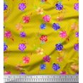 thumbnail image 1 of Soimoi Silk Fabric Dot,Leaves & Periwinkle Floral Fabric Prints By Yard 42 Inch Wide, 1 of 3