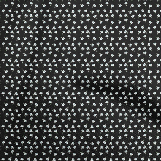 oneOone Velvet Black Fabric Florals Sewing Craft Projects Fabric Prints By Yard 58 Inch Wide
