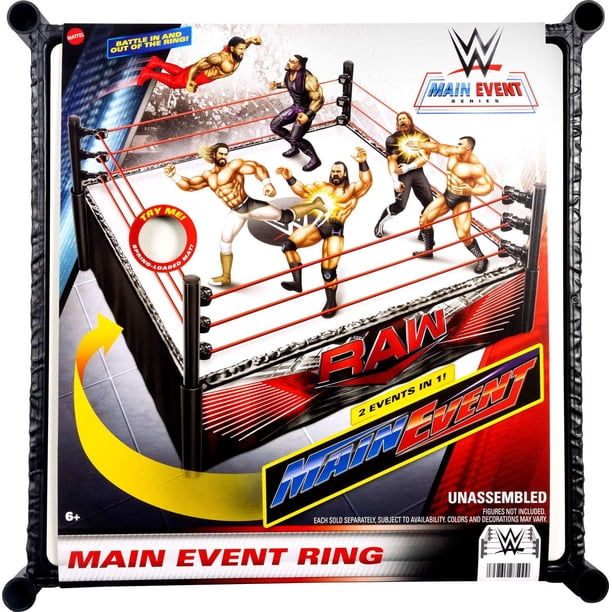 WWE Superstar Ring with Labels for Main Event & RAW, Spring-Loaded