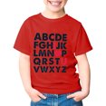 thumbnail image 4 of T-shirts Filles Été Imprimé Lettre Col Rond Manches Courtes T-Shirt Décontracté Hauts Filles Rouge 3-4 Ans, 4 of 4