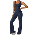 thumbnail image 1 of Penkiiy Combinaison Pantalon à Jambes Larges Sans Manches à Encolure Carrée pour Femme, Bleu, m, 1 of 9