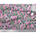 thumbnail image 2 of Soimoi Polyester Crepe Fabric Leaves & Tulip Floral Fabric Prints by Yard 52 Inch Wide, 2 of 3