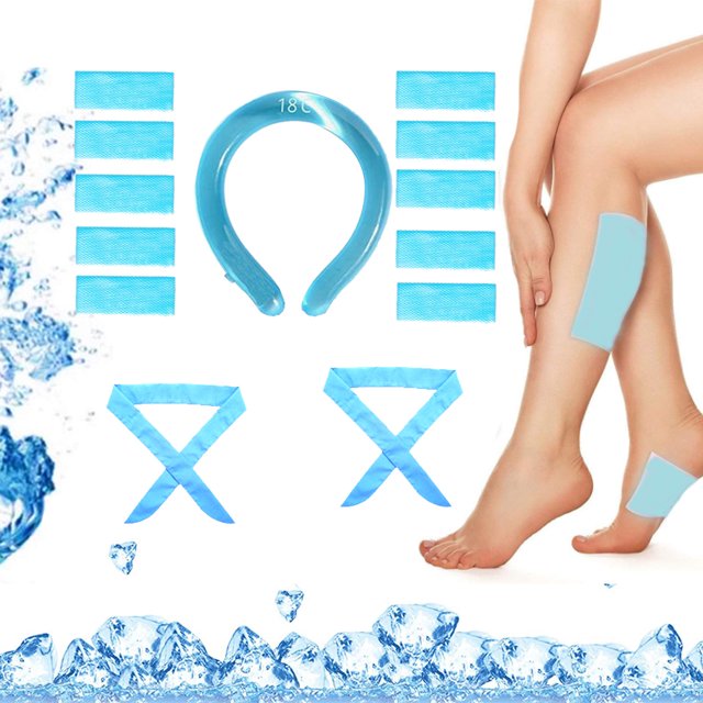 Ruiboury Bandana Rafraîchissant Ensemble de Gel Bloc Réfrigérant Temps Chaud Congélation Enveloppes de Cou Rafraîchissantes pour Extrêmement