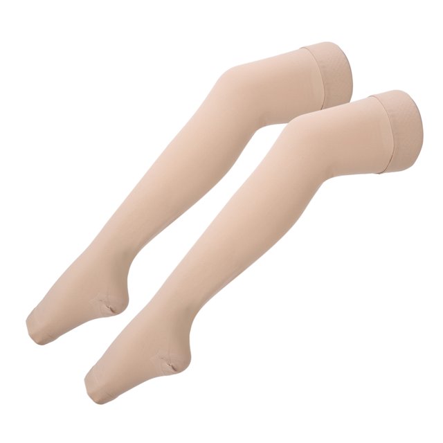 Women Thigh Socks, Breathable Comfortable Preventing Blocks High Compression Open Toe Thigh Socks For Home L