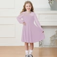 thumbnail image 1 of Robes pour Préadolescente à Manches Longues Robe Trapèze d'Été Robe Beige pour Filles Robe de Princesse pour Fille, 1 of 8