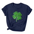 thumbnail image 1 of Besolor T-Shirts de la Saint-Patrick pour Femmes, Col Rond, Manches Courtes, T-Shirts Basiques, T-Shirts Graphiques Shamrock, Hauts de Festival, 1 of 3
