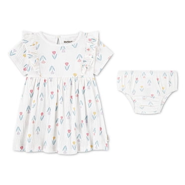 Huggies Happy Hugs Infant Girl Scrunch Jacquard Dress 2-Piece Set