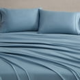 thumbnail image 2 of Martha Stewart Everyday Pima Cotton 600 Thread Count Blue Sheet Set, Double, 2 of 6