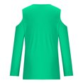 thumbnail image 5 of Yuyuzo Womens Tunic Tops Cold Shoulder Long Sleeve Shirts Loose Solid Color Lightweight Tee Tops, 5 of 5