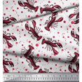 thumbnail image 2 of Soimoi Rayon Fabric Dot & Lobster Ocean Print Fabric by The Yard 42 Inch Wide, 2 of 3