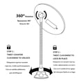 thumbnail image 1 of thinsony 360 Degree Makeup Mirror with LED Light Illuminated Magnifying Tool Flexible Wall-Mounted Vanity Mirrors Bathroom, 1 of 8