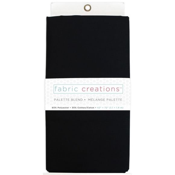 FABRIC CREATIONS 65/35 Polycotton Pre-Cut Fabric, Black, 1.83 × 1.07 m (2 × 1.17 yd)