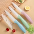 thumbnail image 1 of 3-Piese Kitchen Ceramic Knife Set  4 Inch Fruit Knife With Covers  Chef Knife Paring Knife Peeling Knife  Universal Knife Used For Cut Vegetable Fruit Bread And Meet. Pink Green Blue, 1 of 5