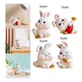 thumbnail image 3 of Baohd Rabbit Statue Miniature Desktop Ornament Animal Sculpture for Bedroom Decor StyleA, 3 of 9