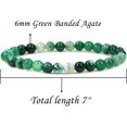 thumbnail image 2 of Bracelet Extensible Unisexe en Perles Rondes de 6 mm en Agate Verte Naturelle à Bande, Pierre Précieuse 7 Pouces, 2 of 4