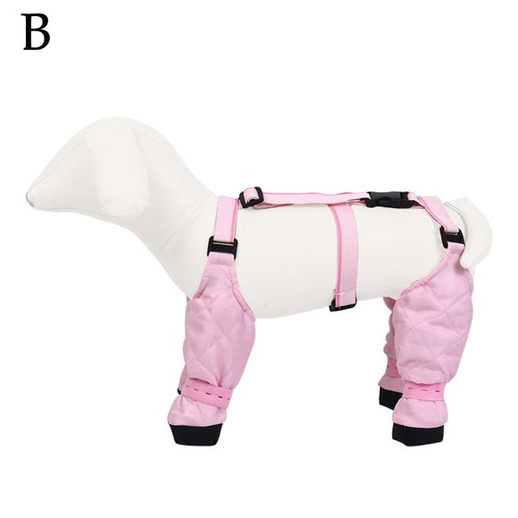 Suspender Boots for Dogs Waterproof Dog Suspender Booties Walkee Paws Dog Boot Leggings for Winter Dirty-Proof Dog Boot Leggings Dog Boots with Straps Anti-Slip Dog Shoes Outdoor Walking