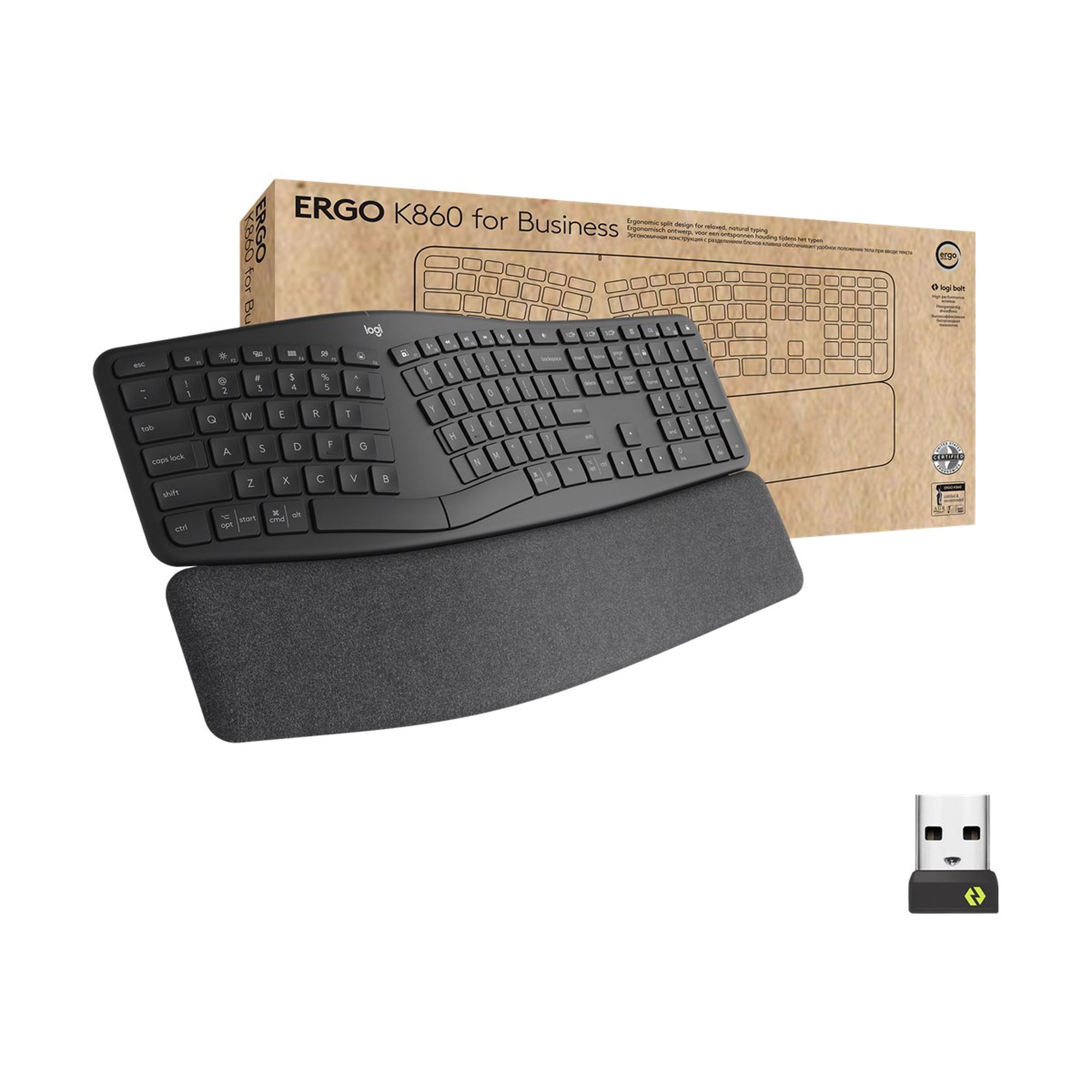 Logitech ERGO K860 for Business - Keyboard - wireless - 2.4 GHz