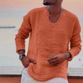 thumbnail image 2 of Yuyuzo Long Sleeve Shirts for Men Spring Fall Loose Casual V Neck Lightweight Solid Color Tee Tops, 2 of 6