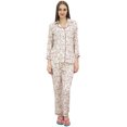 thumbnail image 1 of Bimba Off-White Printed Shirt With Elastic Waist Pajama Pant Night Wear Set-22, 1 of 6