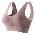 thumbnail image 1 of Women's Rhinestone Sports Bra - Hollow Back Design w/ Wide Strap Support | Anti-Sagging Wireless Bra for Workouts & Mature Figures, 1 of 2