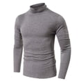 thumbnail image 2 of Leutsin Fall/winter High Neck Bottoming Shirt Men's Large Size Solid Color Long Sleeves, 2 of 3
