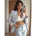 thumbnail image 2 of INSPIRE CHIC Blazer Ouvert à Revers Cranté à Manches Longues Intégrales pour Femme, 2 of 6
