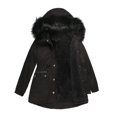 thumbnail image 1 of LSLJS Women Plus Size Winter Warm Composite Plush Button Lapels Jacket Outwear Coat, 1 of 7