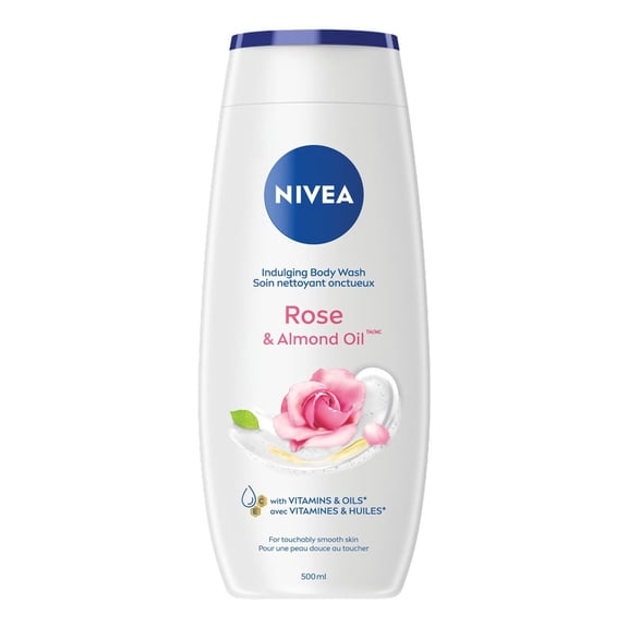 NIVEA Rose & Huile d'Amande Soin Nettoyant pour le Corps Onctueux pour Femmes avec Lait d'Amande / Nettoyant pour le Corps / Crème de Douche pour Tous les types de Peau, Testé Dermatologiquement