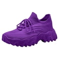 thumbnail image 1 of DXOUPM Espadrilles de Mode pour Femmes Chaussures de Course Respirantes Semelle Épaisse à Lacets Chaussures Athlétiques, 1 of 3