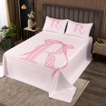 thumbnail image 2 of Erosebridal Teens Monogrammed Quilt Sets for Queen Size Bed, Initial R Letter Bed Set, Pink Bowknot Decor, 2 of 5